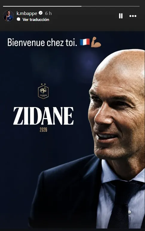 La reacción de Mbappé (Instagram).