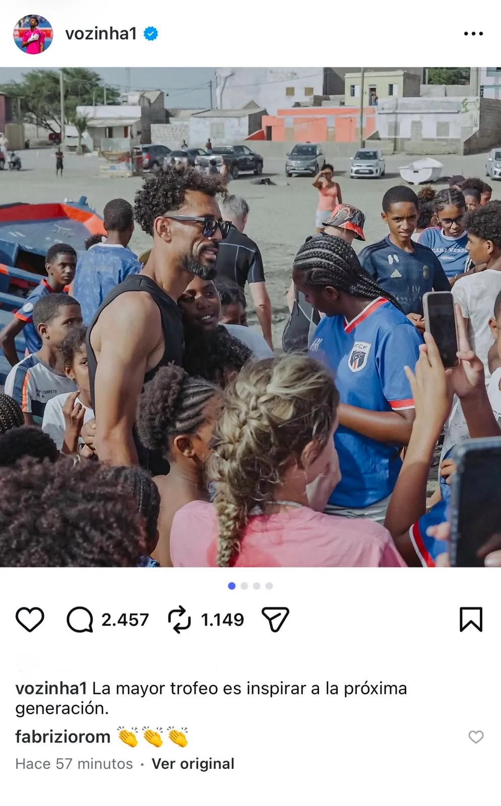 Captura de la publicación de Vozinha en Instagram.
