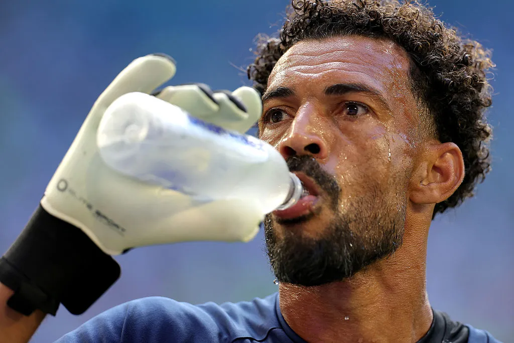 MIAMI GARDENS, FLORIDA – JUNE 21: Vozinha #1 of Cabo Verde warms up before the FIFA World Cup 2026 Group H match between Uruguay and Cabo Verde at Miami Stadium on June 21, 2026 in Miami Gardens, Florida. (Photo by Alex Slitz/Getty Images)