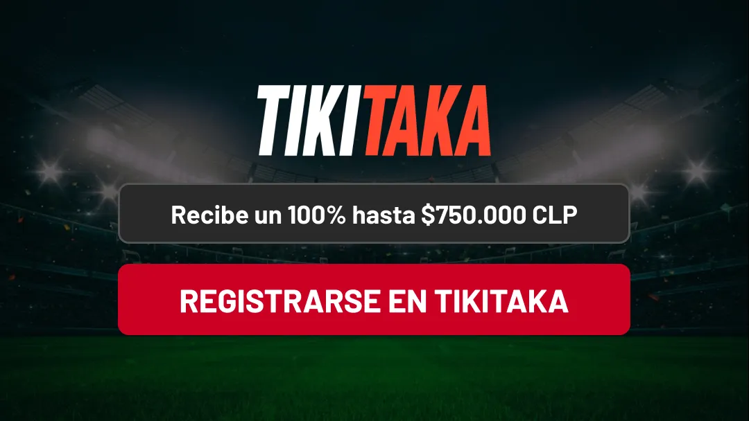 Promoción de TikiTaka de 750.000 CLP sobre una cancha de fútbol
