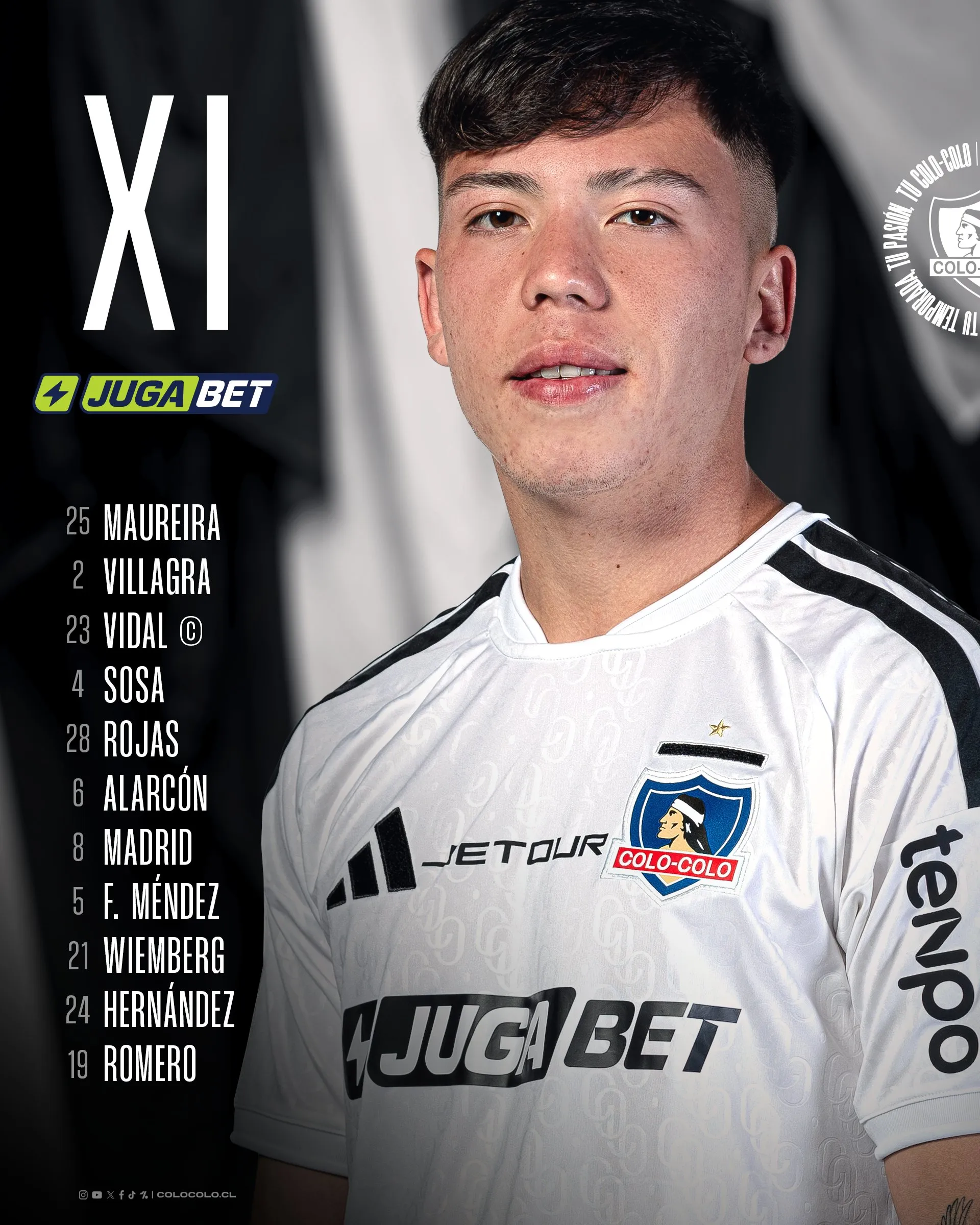 La formación de Colo Colo vs. Unión La Calera. (Foto: @ColoColo)