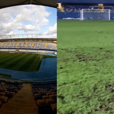 Alerta total en la U: así luce la cancha del estadio Ester Roa Rebolledo
