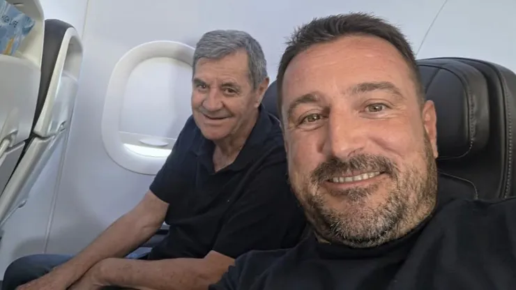 Mirko Jozic junto a su yerno rumbo a Chile. (Foto: CSD Colo Colo)
