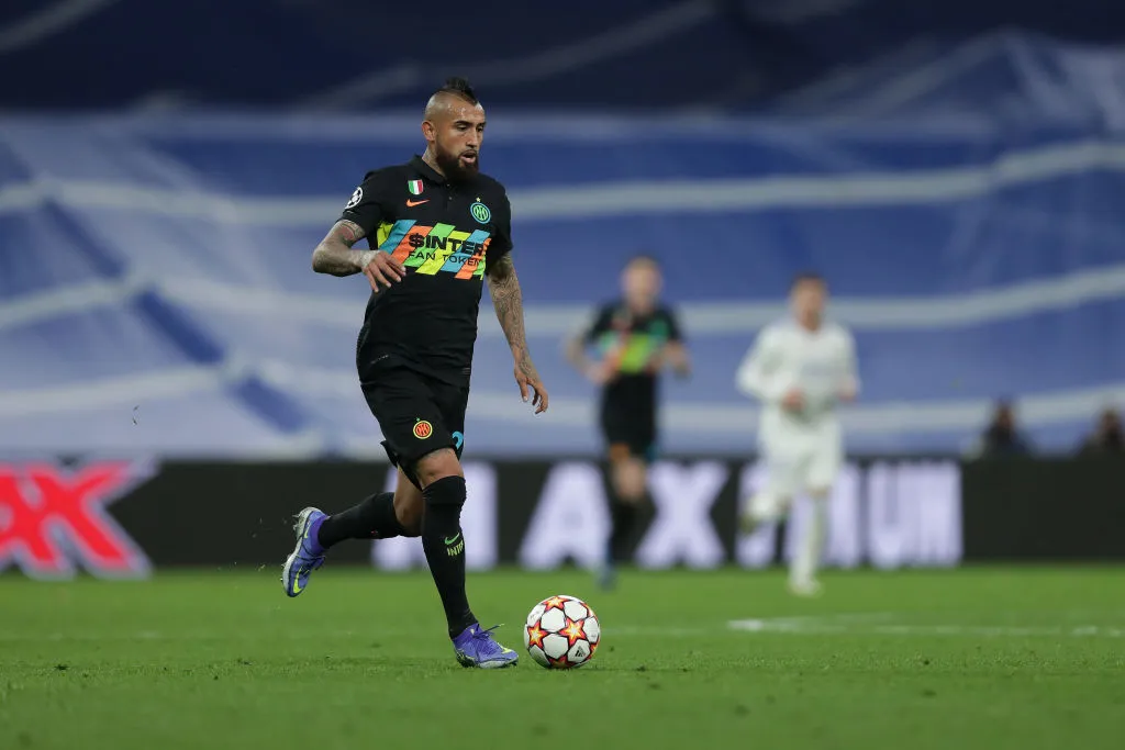 El último Real Madrid vs. Inter, tuvo a Arturo Vidal como protagonista en 2021 (Getty Images).