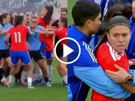 Más 108 mil reproducciones: Feroz pelea a golpes en amistoso entre Chile y Uruguay Sub 20 Femenino