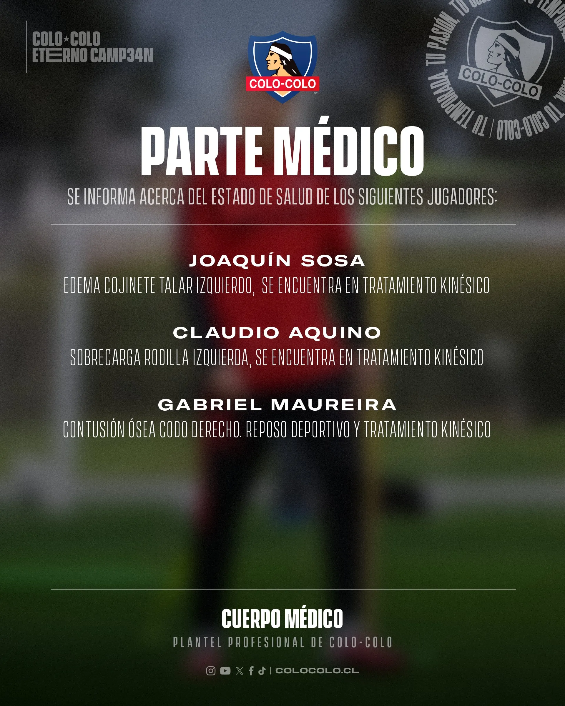 El parte médico de Colo Colo previo al partido contra Deportes Concepción.