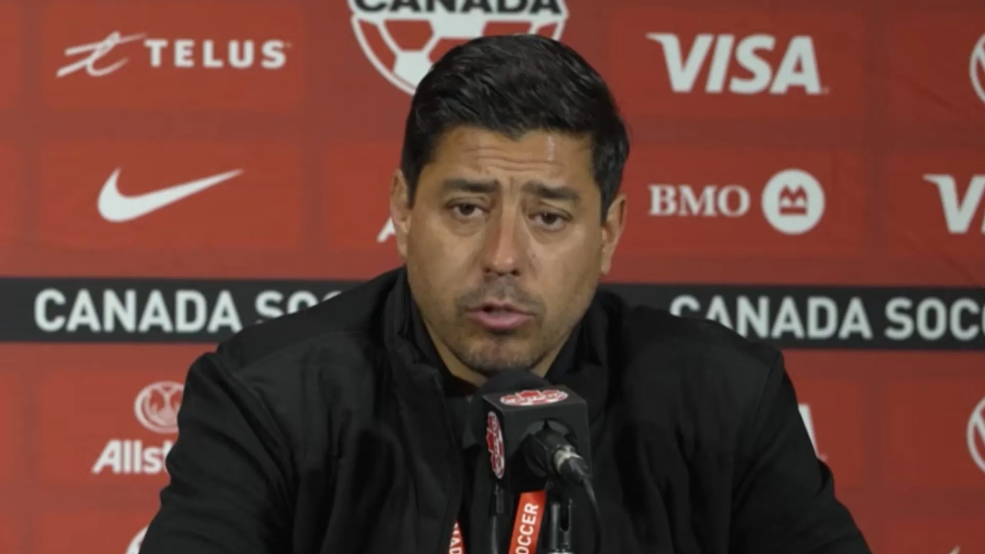 Nicolás Códova en la conferencia de prensa en el BMO Field de Toronto. (Foto: Captura)