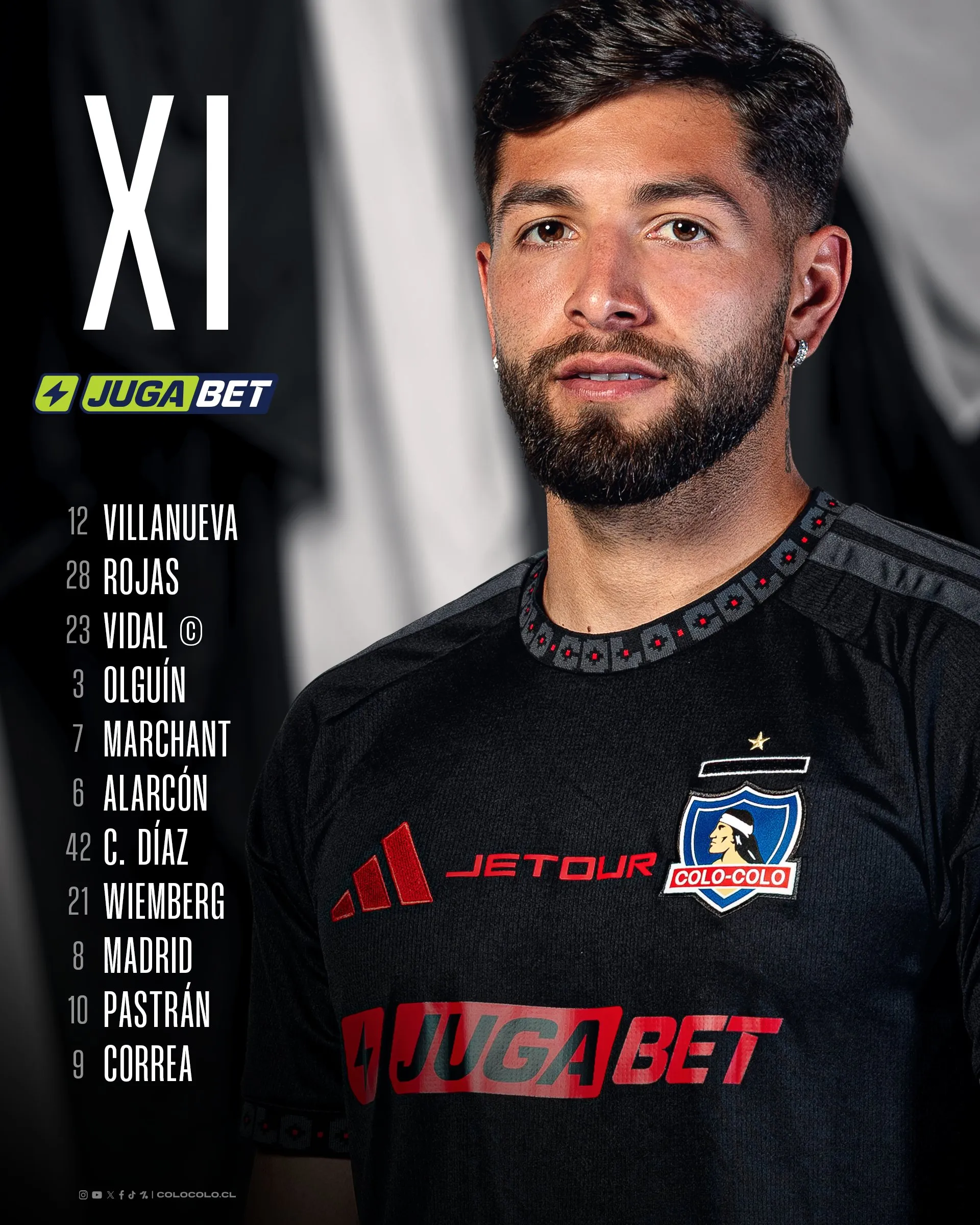 La formación de Colo Colo vs. Deportes Puerto Montt.
