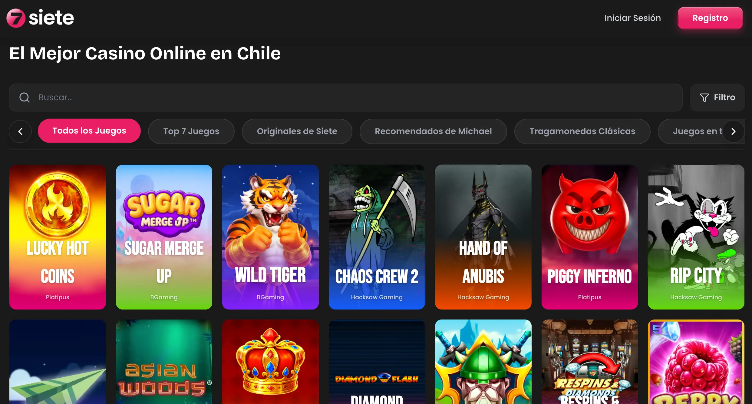Juegos de casino en los que se podrá usar el beneficio del código Siete