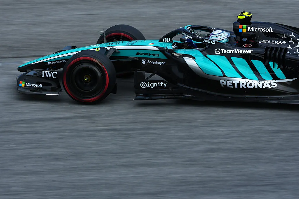 La livery de Mercedes para el Gran Premio de Bahréin en Malasia. (Foto: Sona Maleterova/Getty Images)