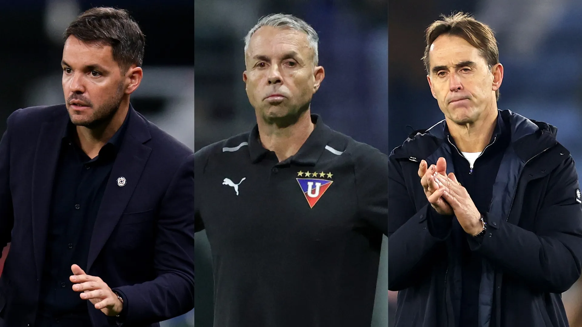 Nicolás Larcamón, Gustavo Álvarez y Julen Lopetegui, los candidatos de la Selección Chilena. (Fotos: Getty)