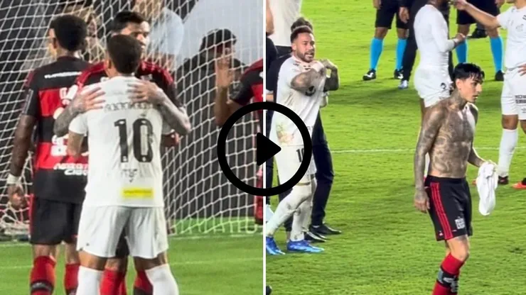 Erick Pulgar y Neymar tuvieron un candente encuentro en el Brasileirao