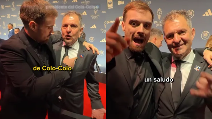 El streamer español y el dirigente albo, se encontraron en el Balón de Oro.