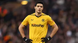 WOLVERHAMPTON, ENGLAND - FEBRUARY 18: Raul Jimenez of Wolverhampton Wanderers looks on during the Premier League match between Wolverhampton Wanderers and AFC Bournemouth at Molineux on February 18, 2023 in Wolverhampton, England. (Photo by Nathan Stirk/Getty Images)
