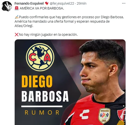 ¿Barbosa se va de Atlas al América? (@fer_esquivel)
