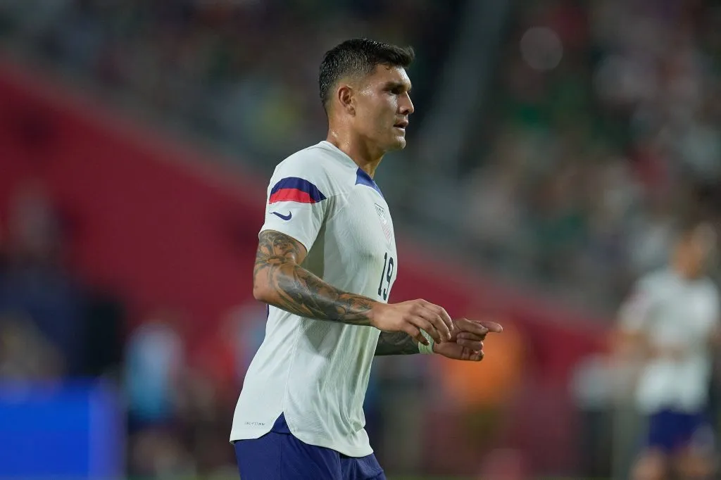 Brandon Vásquez durante el último amistoso entre Estados Unidos y México (Imago)