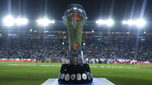 PACHUCA, MEXICO – OCTOBER 30: Detail of the champions trophy prior the final second leg match between Toluca and Pachuca as part of the Torneo Apertura 2022 Liga MX at Hidalgo Stadium on October 30, 2022 in Pachuca, Mexico. (Photo by Agustin Cuevas/Getty Images)