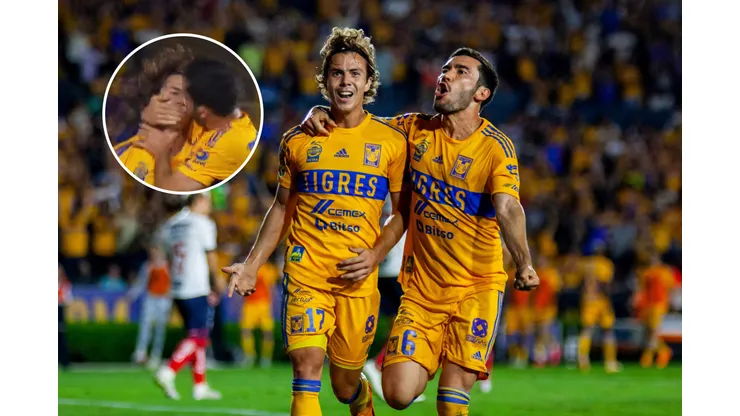 El beso entre Vigón y Córdova.