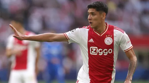 AMSTERDAM, NETHERLANDS - SEPTEMBER 07: Edson Alvarez of Ajax in action during the UEFA Champions League group A match between AFC Ajax and Rangers FC at Johan Cruyff Arena on September 07, 2022 in Amsterdam, Netherlands. (Photo by Dean Mouhtaropoulos/Getty Images)