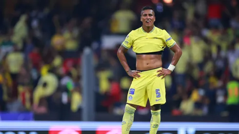 MEXICO CITY, MEXICO – OCTOBER 22: Pedro Aquino of America reacts during the semifinal second leg match between America and Touca as part of the Torneo Apertura 2022 Liga MX at Azteca on October 22, 2022 in Mexico City, Mexico. (Photo by Hector Vivas/Getty Images)