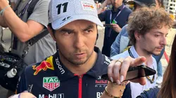 Sergio Pérez frustrado tras quedar fuera del GP de México.