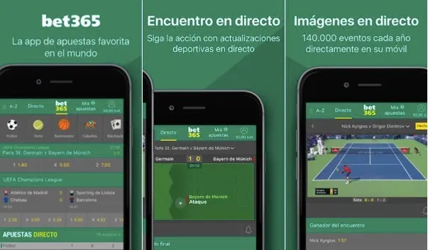 pantalla de app bet365