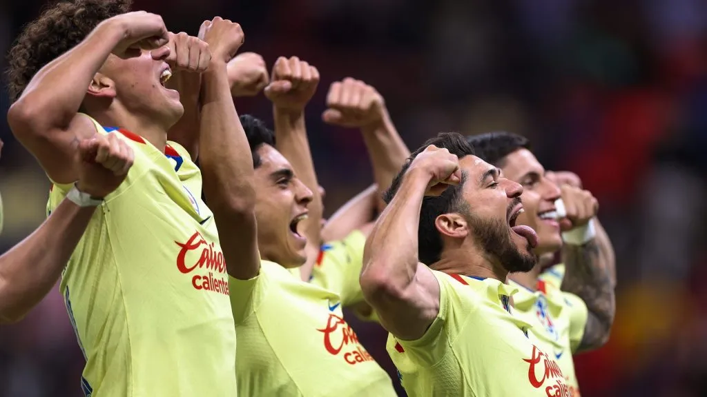 Henry Martin y sus compañeros imitando su celebración en la ida [Foto: Getty]