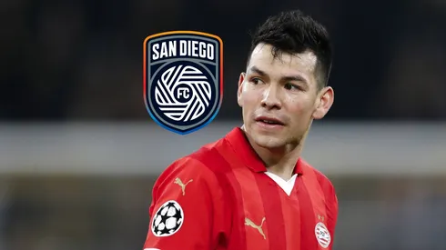 Escudo de San Diego FC e Hirving Lozano.