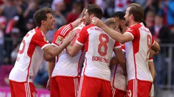 La celebración de los futbolistas de Bayern Múnich.