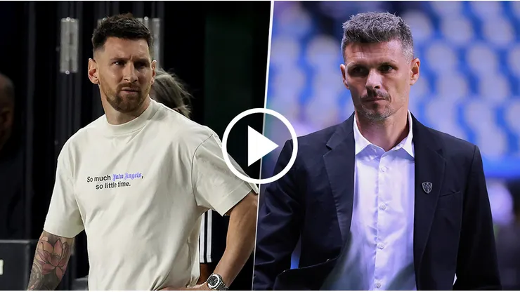 Messi y una agitada discusión con 'Tano' Ortiz.