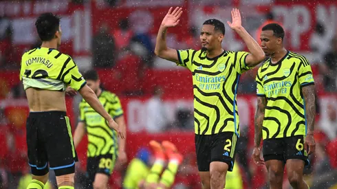 Los jugadores de Arsenal, a puro festejo.