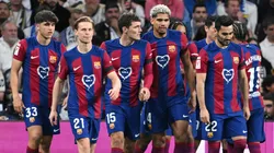 Los jugadores de Barcelona, a puro festejo.