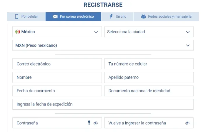 Cómo registrarse con 1xBet