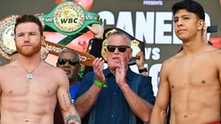 Canelo y Munguía en la presentación de la pelea.