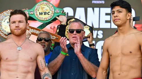 Canelo y Munguía en la presentación de la pelea.