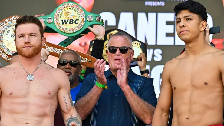 Canelo y Munguía en la presentación de la pelea.
