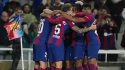 Los jugadores de Barcelona, a puro festejo.