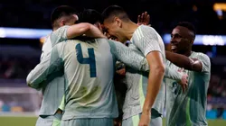 La alegría de los futbolistas de México.