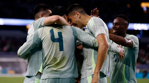 La alegría de los futbolistas de México.