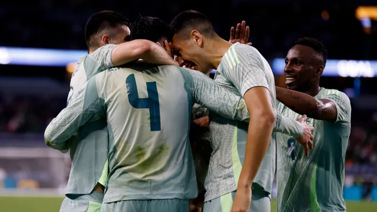 La alegría de los futbolistas de México.