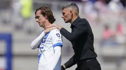 Fernando Ortiz y Jordi Cortizo en un partido de Rayados