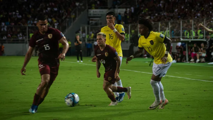Soteldo, Preciado, Páez y Navarro en el último encuentro de Venezuela vs Ecuador.