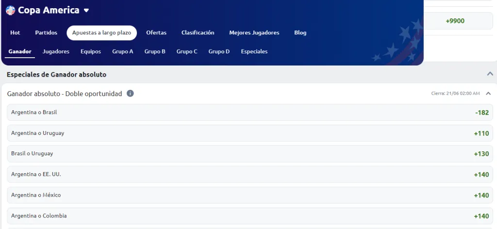 Apuestas Argentina Copa América