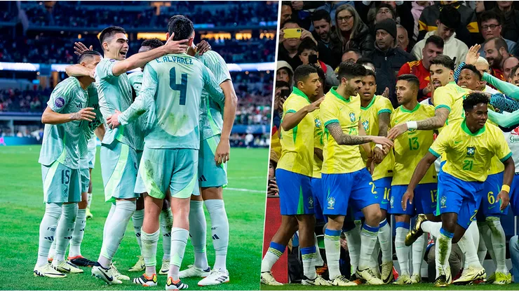 Las alineaciones de México y Brasil