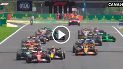 Checo Pérez perdió su posición en la largada