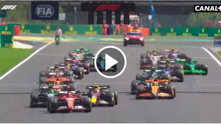 Checo Pérez perdió su posición en la largada