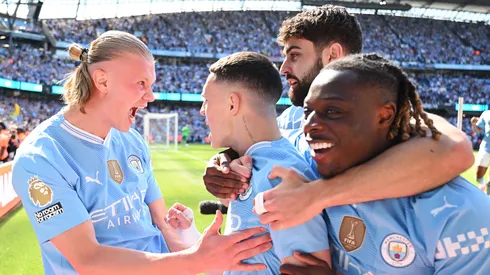 Los jugadores de Manchester City, a puro festejo.