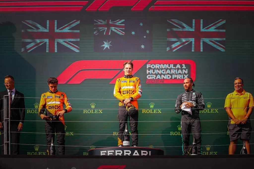 Oscar Piastri ganó el famoso trofeo de porcelana del GP de Hungría (IMAGO)