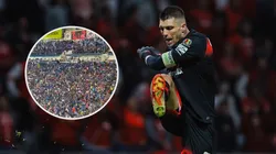 Tiago Volpi, furioso con la parcialidad celeste y el árbitro.