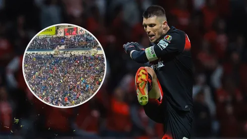 Tiago Volpi, furioso con la parcialidad celeste y el árbitro.